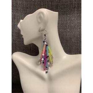 Handmade Straw Dangle Earrings